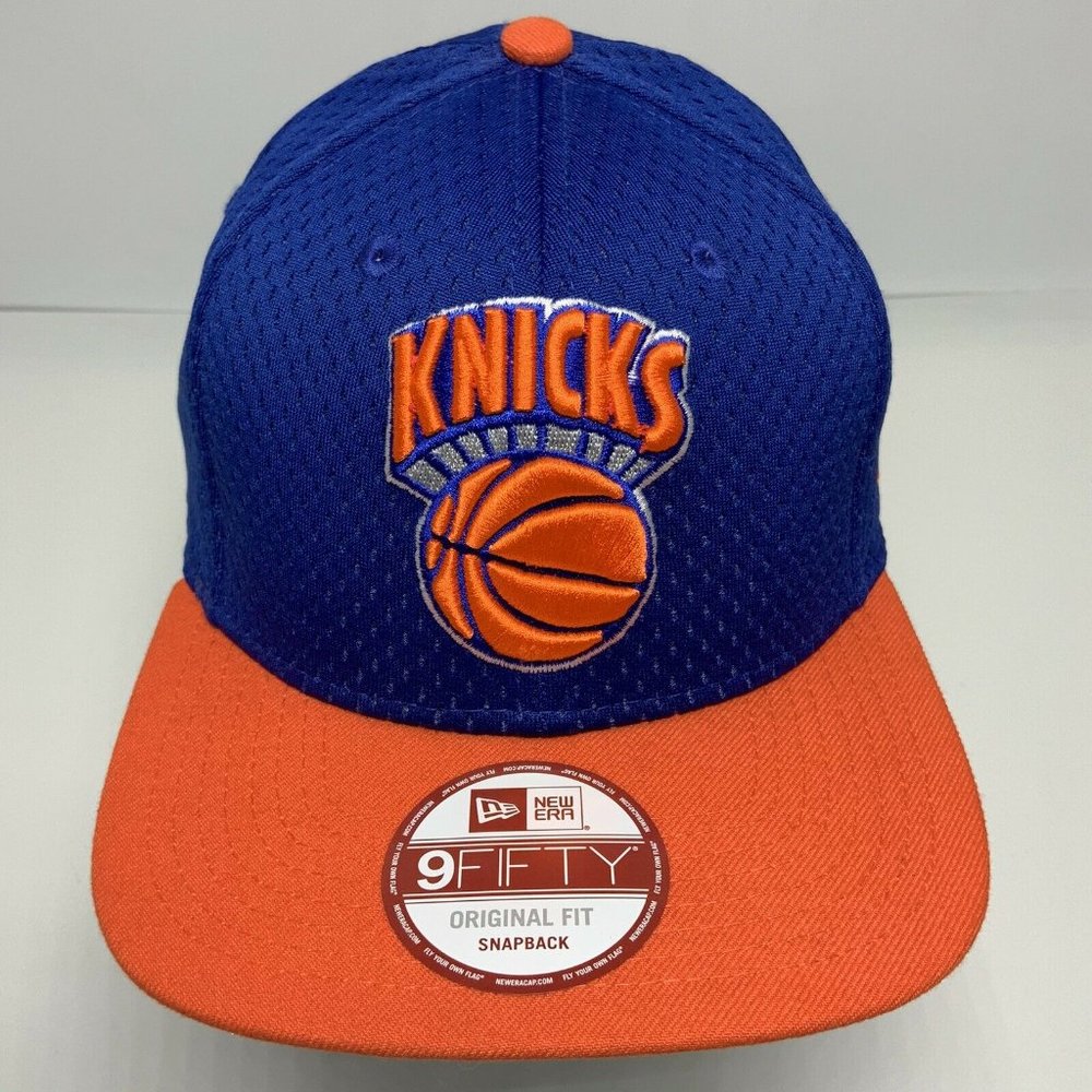New Era Cap NBA NY Knicks Royal Blue Orange Mesh 9FIFTY Snapback Hat